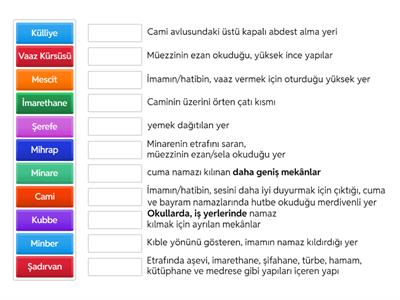 İLKÖĞRETİM CAMİ/MESCİT KONUSU