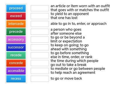 RBD V5 L12 -cede/-ceed/-cess Match