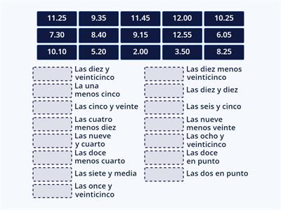 A La hora - Relaciona