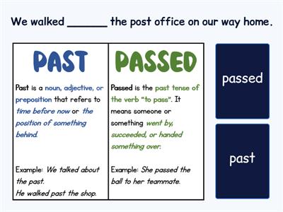 Passed vs Past