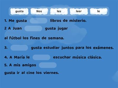 Gustar Practise in Spanish