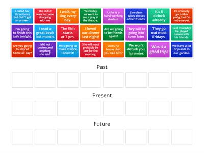 Past, present and future tenses