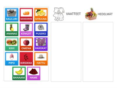 VAATTEET VS. HEDELMÄT