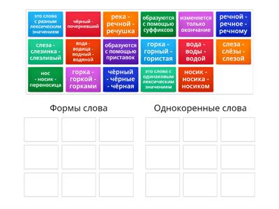 5 РЯ "Формы слова и однокоренные слова"