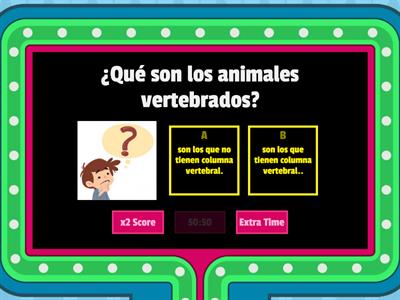 Animales invertebrados y  vertebrados  (categorización)