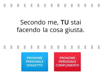 Pronomi personali soggetto e complemento