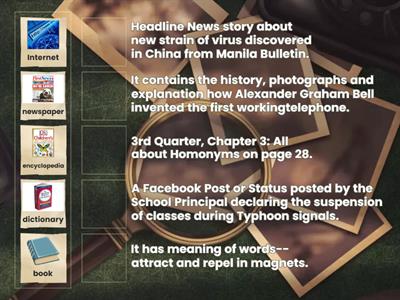 Sources of Information Dectective!