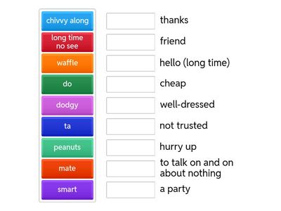 U2_III MYP_Slang and Standard English Matching
