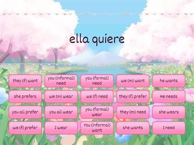 Warm up - Verbos querer, necesitar, preferir, usar