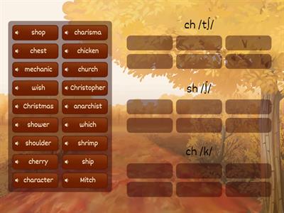 Reading letter combinations CH or SH