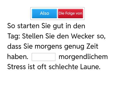 Konsekutivsätze - Welcher Ausdruck für die Folge passt?