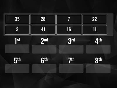 Smallest to biggest 1  - GREEN