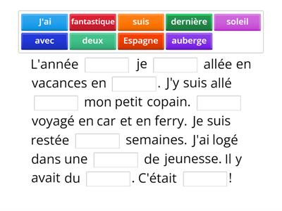 Holidays in the past - French