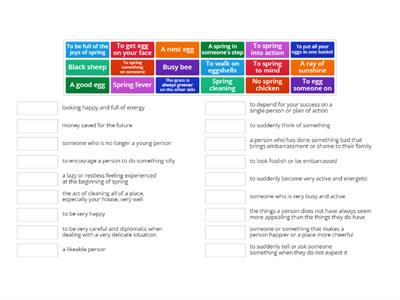 Spring idioms & expressions B2-C1 (Twinkl)