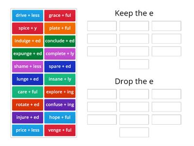 Silent E Rule for adding suffixes