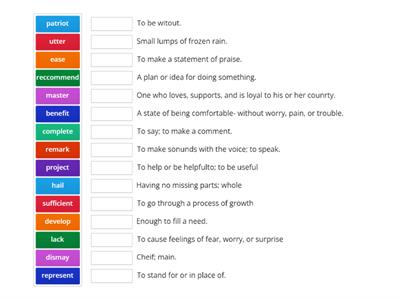 Word list lesson 1