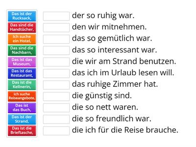 Relativsätze mit Nominativ und Akkusativ A2