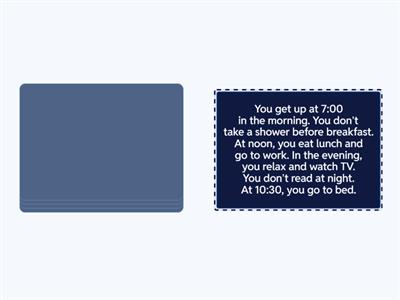 Reading : present simple stories