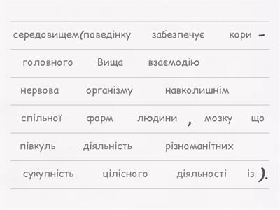 Що таке вища нервова діяльність