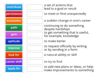 Job Interview Vocabulary Match