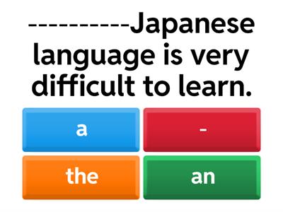  Articles (a/an, the, '-')