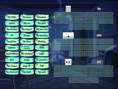 Prepositions in, at, on