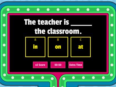 Prepositions of time and place