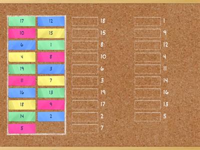 Number bonds to 20 - match up