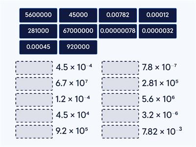Standard Form Matching - Mixed small and big