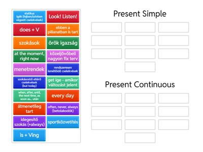 Present Simple vs. Present Continuous