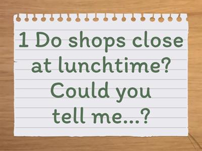 Indirect questions- Intermediate English file