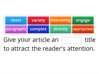 PET - Writing an article