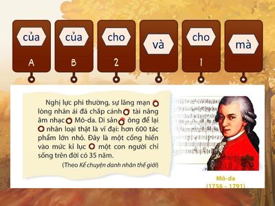 Chọn kết từ phù hợp thay vào bông hoa: