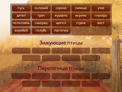 Зимующие и перелётные птицы