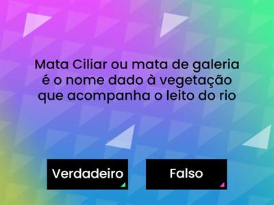 MATA CILIAR - Conservação dos cursos de água