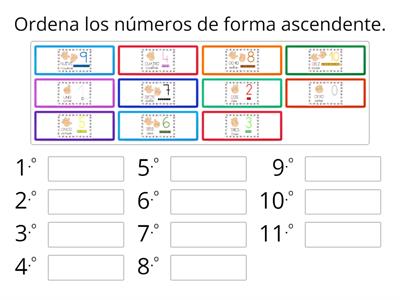 Ordenando los números del 0 al 10