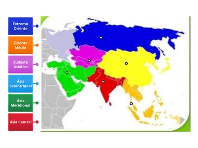 selecione as regiões da Ásia corretamente
