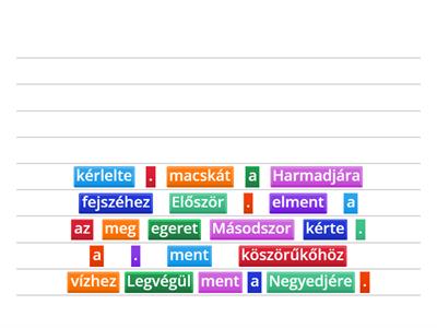 Alkoss mondatokat az események sorrendjében!