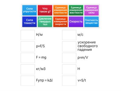 Физика 7 класс (соответствие)
