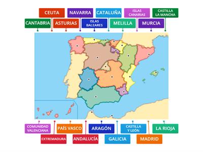 MAPA COMUNIDADES AUTÓNOMAS ESPAÑA