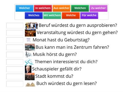 Frageartikel welch-? (Menschen A2.2 - Lektion 19)