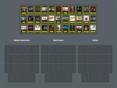 English Year 6: Music & Song Vocabularies