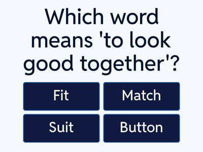 Clothing Vocabulary Quiz
