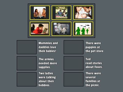 es/ies sentence picture match