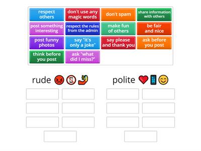 polite and rude things to write in a group chat 盧