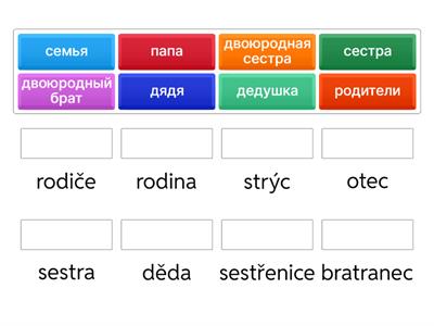 Přiřadtě slova s překladem.