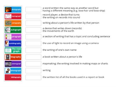 Greek & Latin Roots:  graph