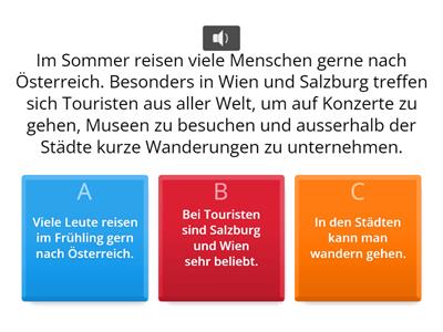 Österreich (A2) - Text & Quiz