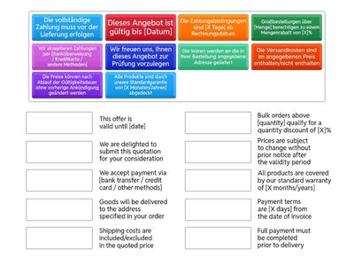 Match up Phrases for Offers 