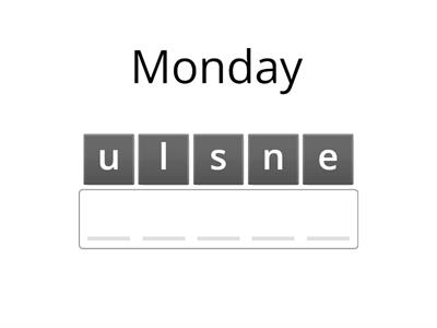 Days of the Week Spanish Anagram